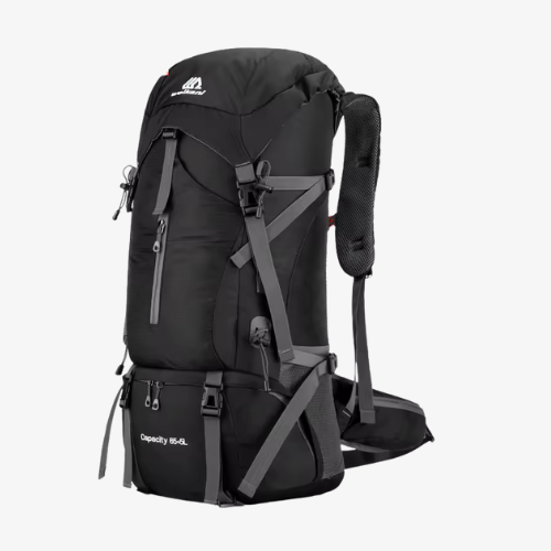 70L Hiking Backpack with Rain Cover – Waterproof Nylon Outdoor Travel & Camping Pack
