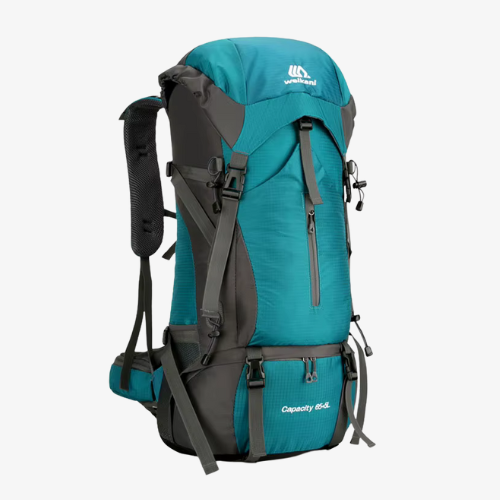 70L Hiking Backpack with Rain Cover – Waterproof Nylon Outdoor Travel & Camping Pack
