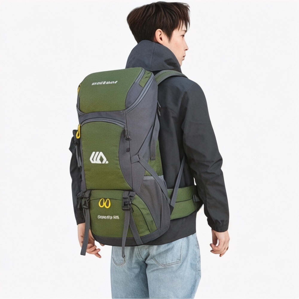 50L Hiking Backpack for Men and Women – Waterproof Nylon Travel Bag with Multiple Compartments