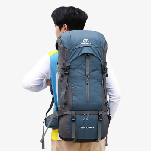 70L Hiking Backpack with Rain Cover – Waterproof Nylon Outdoor Travel & Camping Pack