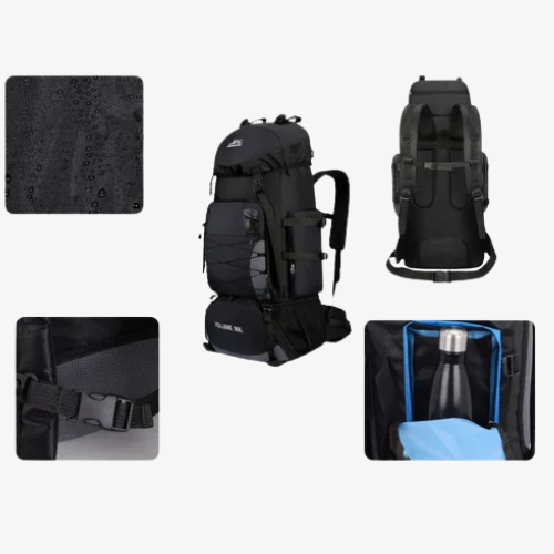 90L Water-Resistant Hiking Backpack — Rain Cover, Multi-Day