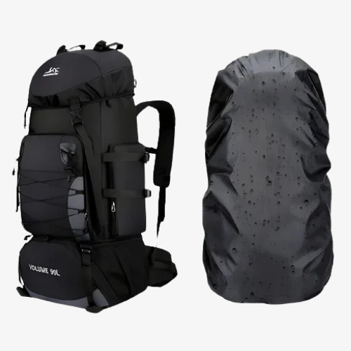 90L Water-Resistant Hiking Backpack — Rain Cover, Multi-Day